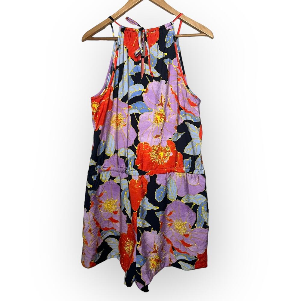 Ann Taylor Loft Women's Multicolor Floral Full Bloom Romper Size Medium Petite - Picture 10 of 15